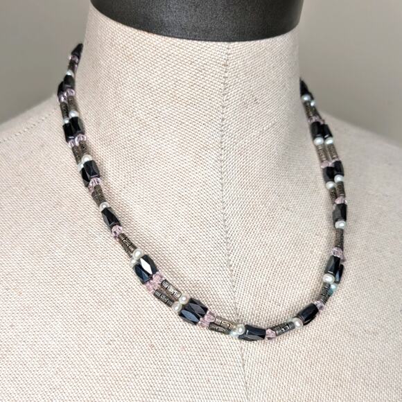 Metallic Magnetic Beaded Necklace or Bracelet - Picture 1 of 6